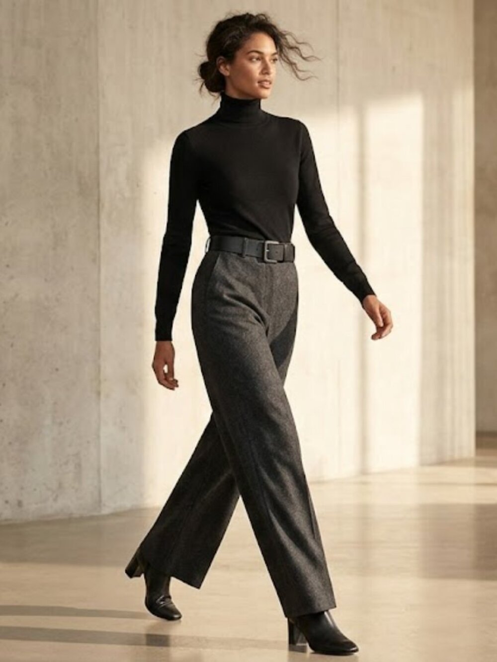 Theory Black and Gray High Rise Wool Pants Sz 12